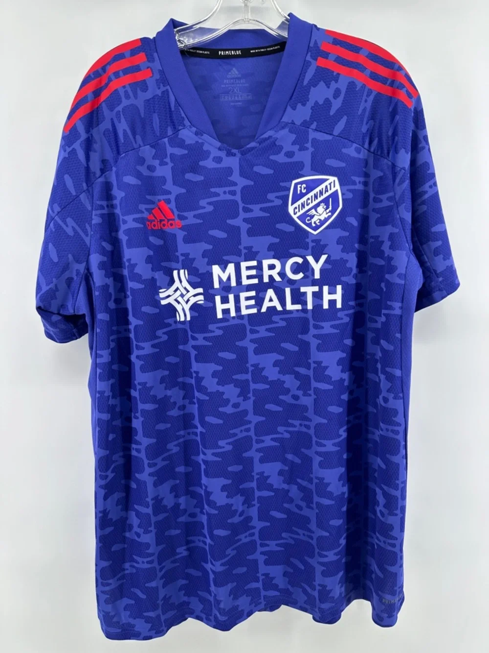 adidas FC Cincinnati PrimeBlue 2022 Royal Blue and Red Jersey Men’s sz 2XL - Picture 1 of 6